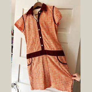 Nice Vintage Checked Shirt Dress - Small